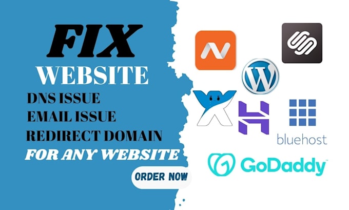 fix email issue, dns issues, website issues,  redirect domain for any website