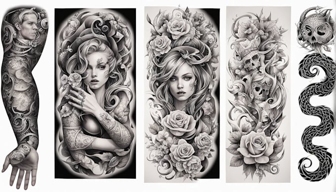 create attractive realism and full sleeve tattoo designs