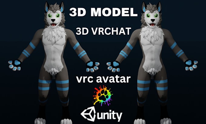 do cruixie vrchat avatar 3dmodel fursona nsfw vr character model unity vtuber