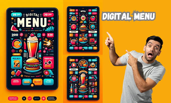 Fancy Menu Digital Digital menu and menu card design with editable print in 10 hours