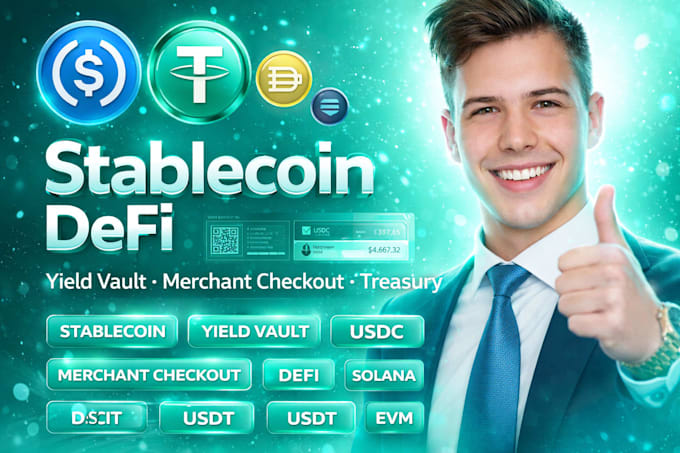 create stablecoin yield vault merchant checkout defi solana evm