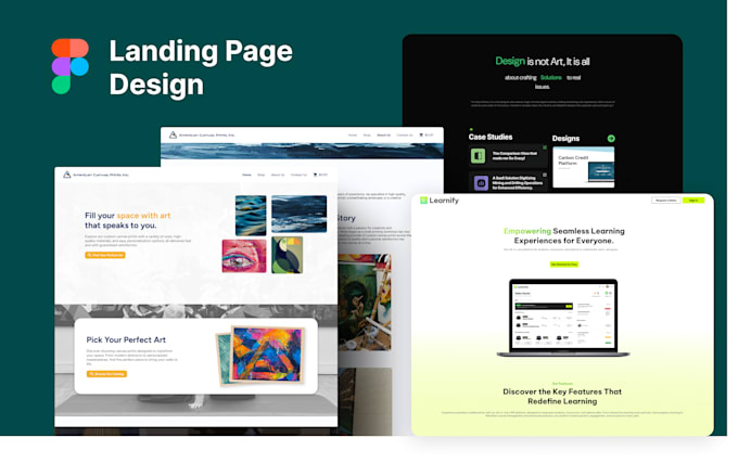 figma landing page design and UI UX mockup