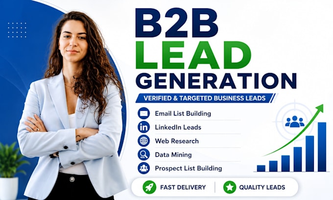 b2b lead generation, email list building, web research, data entry, data mining