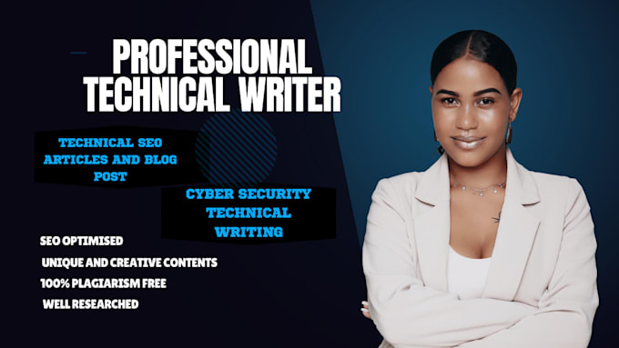 professionally write technical SEO articles and blog posts, cyber security