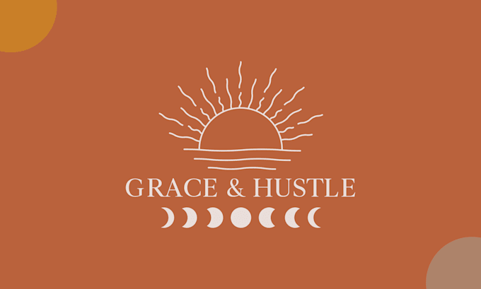bohemian logo design hand drawn, custom, and unique branding