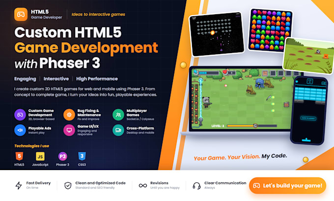 create responsive HTML5 games for mobile and web with a free demo