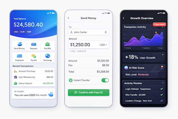 build secure ai powered fintech, banking or money transfer app mvp