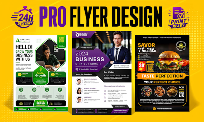 design a professional business flyer or brochure in 24 hours