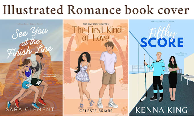 illustrate romance book cover design, young adult and ebook novel cover