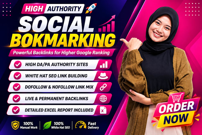 build high da pa social bookmarking backlinks for SEO