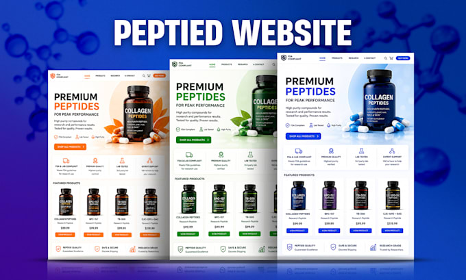 build fda compliant peptide website or supplement website, peptide store design