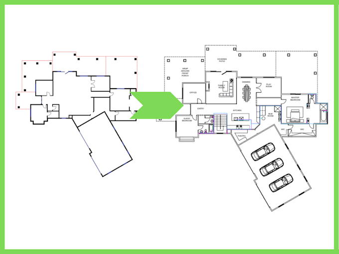 redraw floor plans or images into autocad dwg files