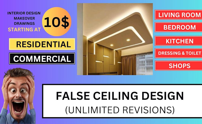 professional 2d false ceiling design for stunning interiors