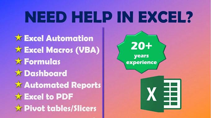 servizi microsoft excel  dashboard, automazione, formule