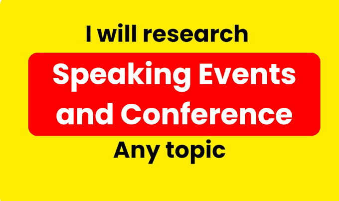 research speaking conferences and events for any topic