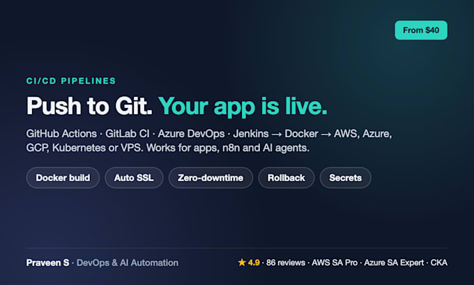 deploy and host your n8n, ai agent or app with ci cd, SSL and monitoring
