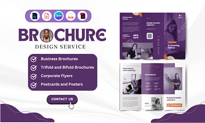 design professional trifold bifold brochure flyer and company profile design