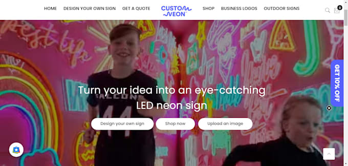 design neon shopify store neon light neon signs dropshipping store neon website