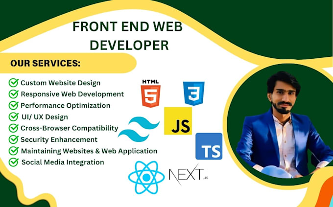 be your front end developer create custom websites nextjs