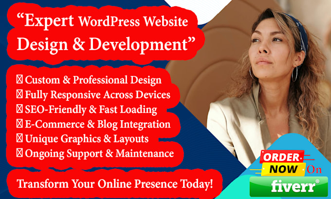 design develop a custom and responsive wordpress website