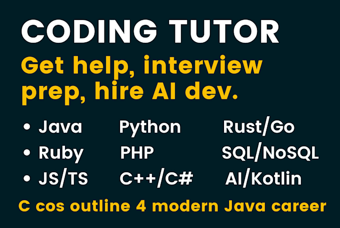 teach java, python, sql, rust, php and c sharp programming