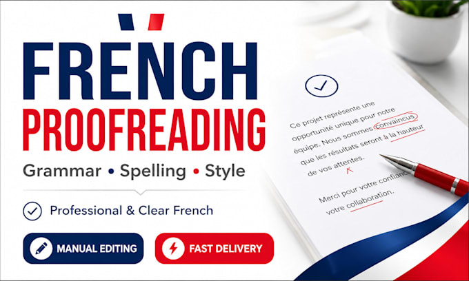 do french proofreading and editing for your text