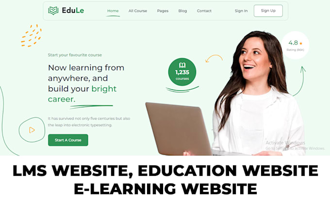 design learning management system elearning website education website