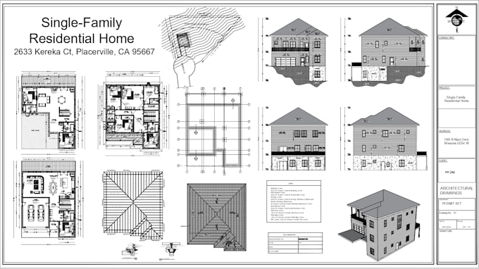 architect of city permit blueprints, adu, mep, framing plan construction drawing
