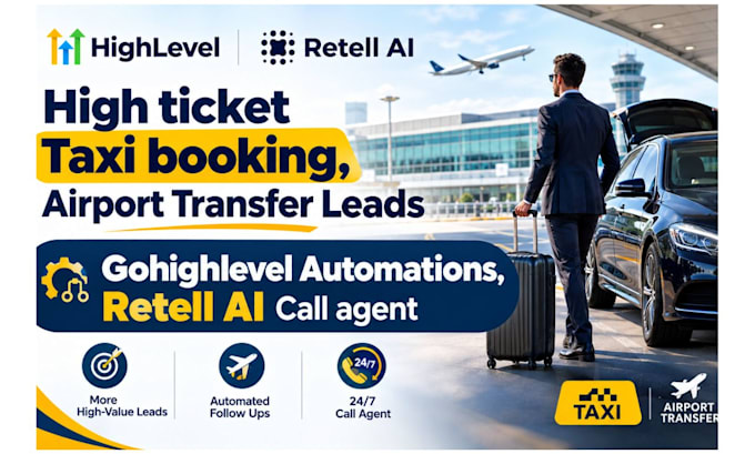 generate taxi booking, airport transfer leads, gohighlevel crm, retell ai