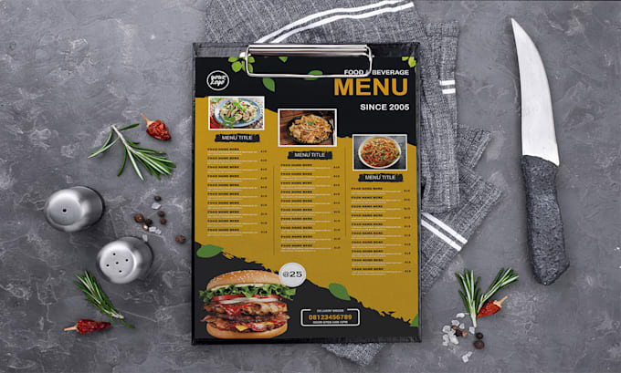 design menu design, food menu, restaurant menu