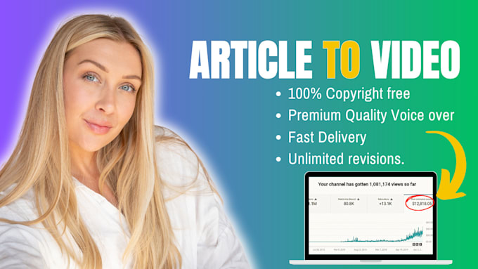convert article or text to video with premium voice over