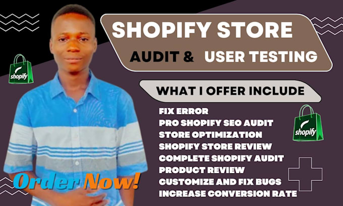 audit and review ecommerce shopify store user testing to boost conversion rate