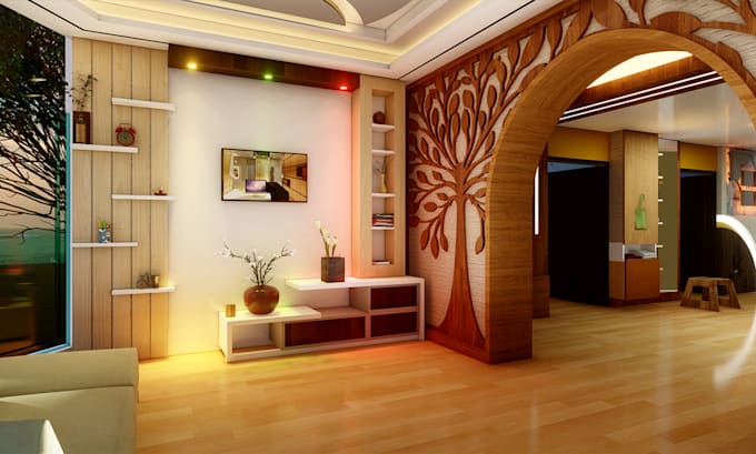 do interior, architectural design with 3d rendering