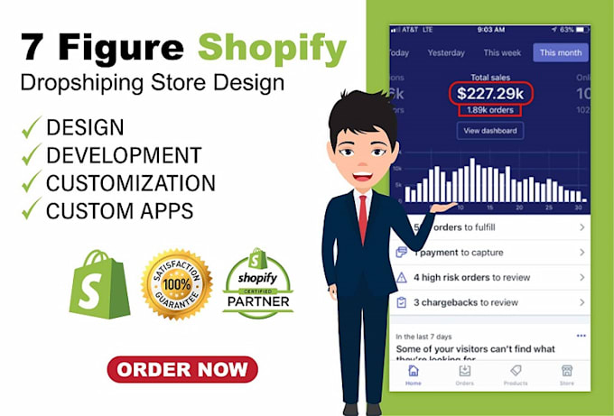 make shopify website, shopify store design, shopify dropshipping store
