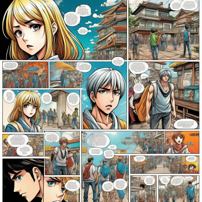 draw manga art or comic page illustration for you