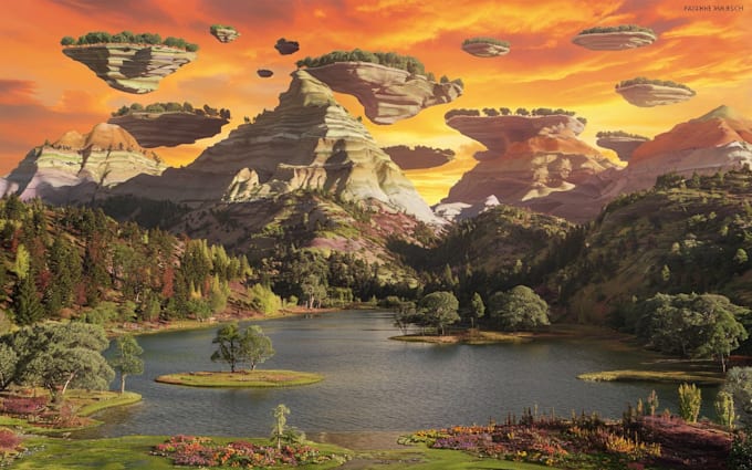create fantasy landscape concept art