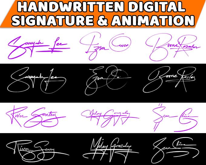 design a handwritten signature logo and animation