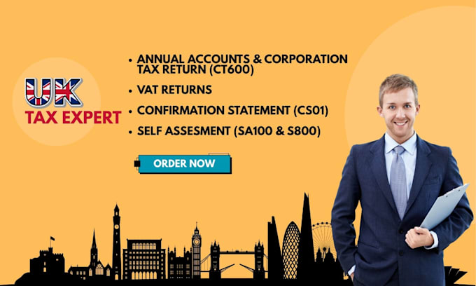 file UK vat returns, corporation return ct600, confirmation statement and sa100