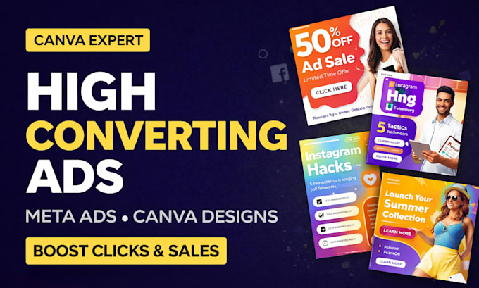 Design high converting meta ads and social media posts in canva by ...