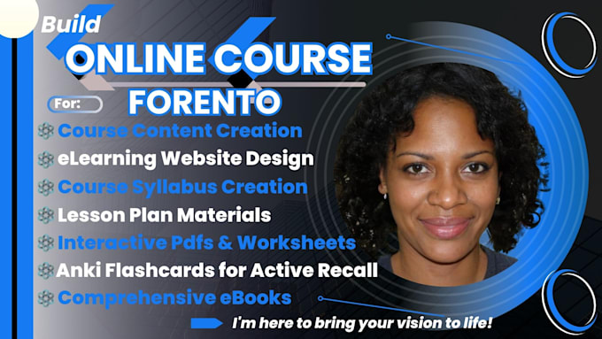 create online course content, lesson plan, training manual, workbook, ppt slides