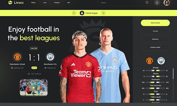 build sports website, tournament website, esport, bet app, gym website