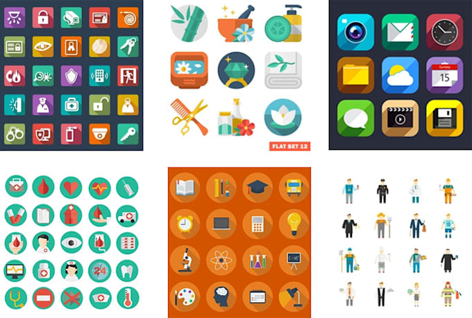 Design 2 flat icon under 24 hours by Tatitu | Fiverr