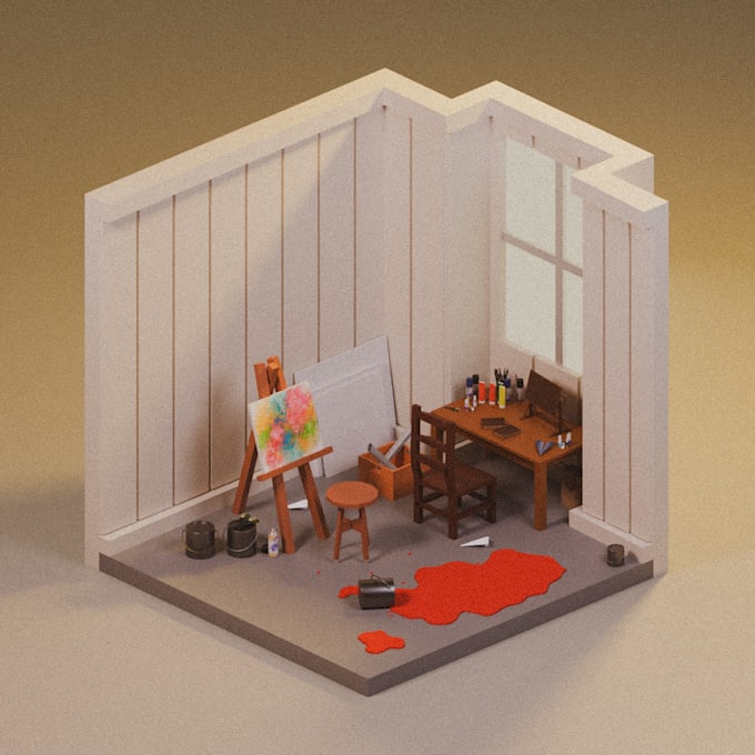 unique 3d isometric rooms for nfts and collectibles