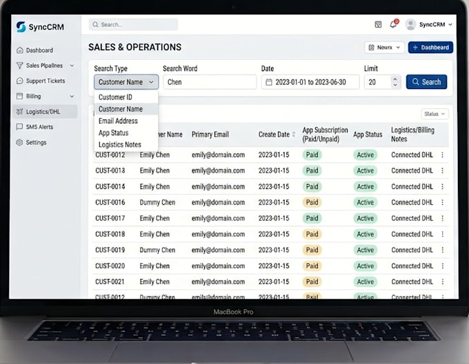 build PHP laravel CRM web application with API integration