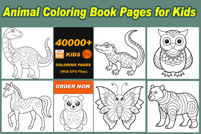 design animal coloring book pages for kids