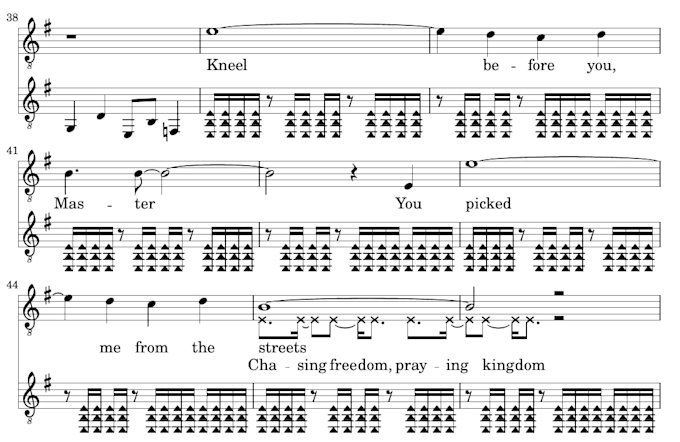 transcribe and create a beautiful score
