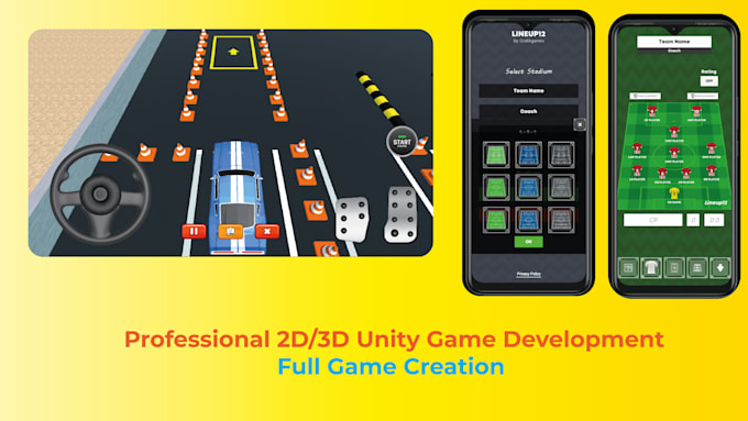 develop custom 2d or 3d PC games in unity