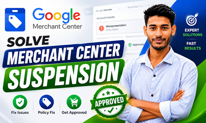 fix google merchant center suspension and misrepresentation