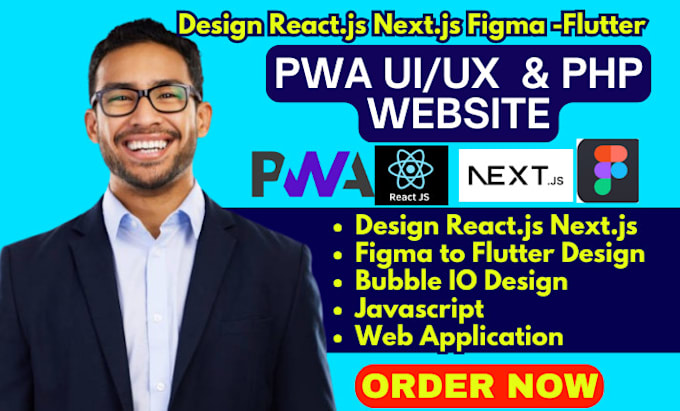 do HTML reactjs pwa UI UX design PHP website figma mobile app figma to bubbleio