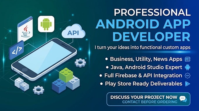 develop android apps in java with clean and modern UI